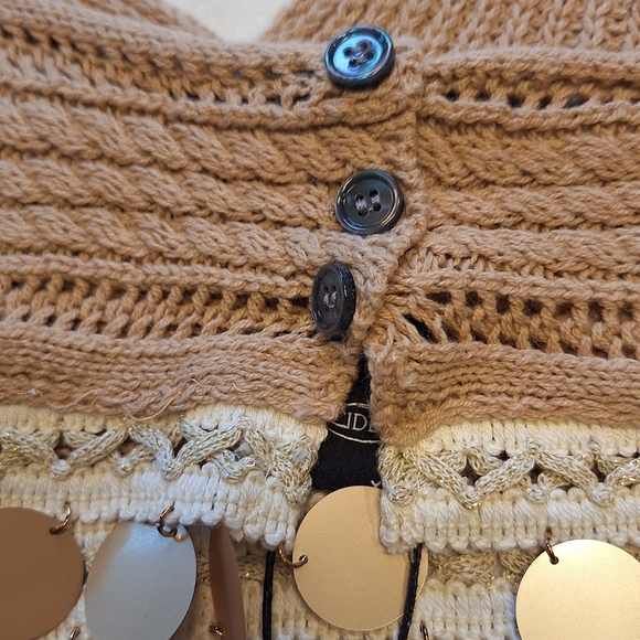 NWT- Cider Tan Knit Bralette with Gold Accents - Picture 7 of 11